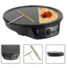 Trade Shop - Crepiera Piastra Antiaderente Crepes Piadine Elettrica Diametro 30 Cm 1000 Watt