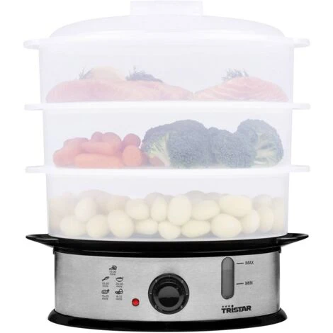 Tristar VS-3914 Vaporiera Acciaio Inox, Nero 2 Tristar VS-3914 Vaporiera Acciaio Inox, Nero - immagine 2