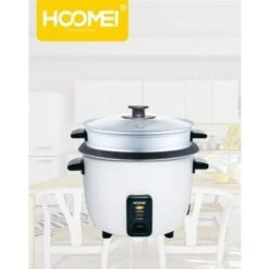 Trade Shop - Cuociriso Elettrico 400w Risottiera Con Vassoio Cottura Vapore 1 Lt Cuoci Riso