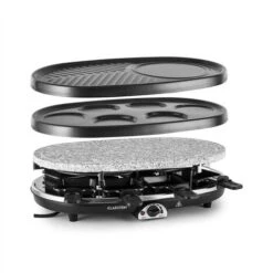 Klarstein All-U-Can-Grill Raclette 4-in-1 Piastra In Pietra 8 Persone
