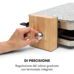 Klarstein Prime-Rib Raclette Grill Per 8 Pers. 1500 W Piastra In Pietra Naturale Acciaio Inox Piedini In Legno -Piccoli Elettrodomestici Negozio 13296465 5