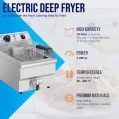 Friggitrice Elettrica Professionale In Acciaio Inox Con Zona Fredda 230 V 10 L -Piccoli Elettrodomestici Negozio 14895715 3