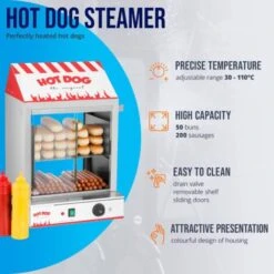 Macchina Per Hot Dog A Vapore In Acciao Inox E Vetro Temperato 7 8 L 2000 Watt 7 Macchina Per Hot Dog A Vapore In Acciao Inox E Vetro Temperato 7 8 L 2000 Watt -Piccoli Elettrodomestici Negozio 14896926 3