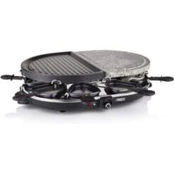 Grill Raclette Oval Con Piastra In Pietra Ollare Per 8 Persone Con 8 Padelline -Piccoli Elettrodomestici Negozio 16142649 3