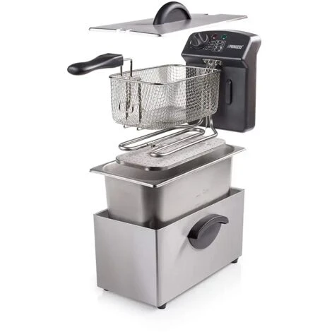 Friggitrice Elettrica In Acciaio Inox 3 Lt 2000W Termostato Regolabile 190 Gradi 3 Friggitrice Elettrica In Acciaio Inox 3 Lt 2000W Termostato Regolabile 190 Gradi - immagine 3