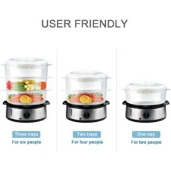 VAPORIERA ELETTRICA IN ACCIAIO INOX CON TIMER3 CESTINI 800W BPA FREE FORNETTI A VAPORE -Piccoli Elettrodomestici Negozio 18052621 3