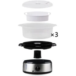 VAPORIERA ELETTRICA IN ACCIAIO INOX CON TIMER3 CESTINI 800W BPA FREE FORNETTI A VAPORE -Piccoli Elettrodomestici Negozio 18052621 4