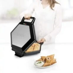 Piastra Samosa Snack Maker 1200 Watt Antiaderente Nero Forme Triangolari -Piccoli Elettrodomestici Negozio 19104925 5