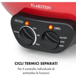 Klarstein Szechuan Hot Pot E Piastra Grill 5l Vol. 1350 W, 600 W Rosso -Piccoli Elettrodomestici Negozio 23123744 3