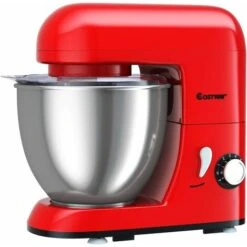 Robot Da Cucina 4 L 1300 W, 6 Velocita E Testina Inclinabile, Planetaria Elettrica Con Ciotola In Acciaio Inox, Gancio Miscelazione, Frusta E Frullino, Paraspruzzi (Rosso) 9 Robot Da Cucina 4 L 1300 W, 6 Velocita E Testina Inclinabile, Planetaria Elettrica Con Ciotola In Acciaio Inox, Gancio Miscelazione, Frusta E Frullino, Paraspruzzi (Rosso) -Piccoli Elettrodomestici Negozio 24107116 5