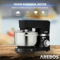 AREBOS Robot Da Cucina 1500W 6L In Acciaio Inox 6 Gradini Silenzioso Nero -Piccoli Elettrodomestici Negozio 26673627 4