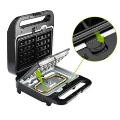 Monzana Piastra Elettrica 3in1 Sandwich Waffle Panini 3 Piastre Intercambiabili Antiaderente 1000W Tostapane BPA Free Manico Cool-Touch -Piccoli Elettrodomestici Negozio 26960808 5