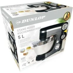 Dunlop Impastatrice Planetaria Ciotola Acciaio 5 LT Impastatore Robot Nero 800W 3 Ganci -Piccoli Elettrodomestici Negozio 26978756 5