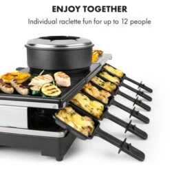 Klarstein Fonduelette XL, Gril, Raclette, Fonduta 3in1, 12 Persone, Pietra Naturale, 1650W 9 Klarstein Fonduelette XL, Gril, Raclette, Fonduta 3in1, 12 Persone, Pietra Naturale, 1650W -Piccoli Elettrodomestici Negozio 28292219 5
