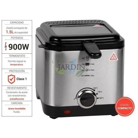 Friggitrice In Acciaio Inox Da 900 W 1,5 Litri, 21,5 X 24 X 20,9 Cm 1 Friggitrice In Acciaio Inox Da 900 W 1,5 Litri, 21,5 X 24 X 20,9 Cm