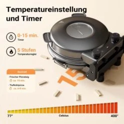 Cuoci Pizza Con Pietra In Ceramica Ø32cm Finestra Trasparente 2 Elementi Riscaldanti Max 400° Timer -Piccoli Elettrodomestici Negozio 37327476 5