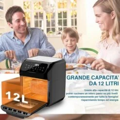 Forno Friggitrice Aria Calda 12Lt Digitale 1800W Frigge Cuoce Senza Olio Silver -Piccoli Elettrodomestici Negozio 39279022 4