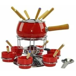 Eva Fonduta Smaltata Rossa Lucida Set Pezzi 23