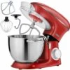 AREBOS Robot Da Cucina 1500W XXL 8 L In Acciaio Inox 6 Gradini Rosso Silenzioso