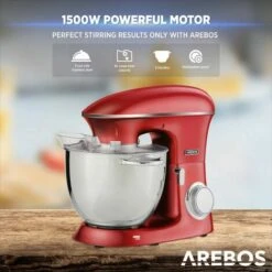 AREBOS Robot Da Cucina 1500W XXL 8 L In Acciaio Inox 6 Gradini Rosso Silenzioso -Piccoli Elettrodomestici Negozio 41590618 4