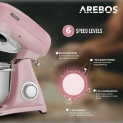 AREBOS Robot Da Cucina 1800W 6L Ciotola In Acciaio Inox 6 Gradini Silenzioso -Piccoli Elettrodomestici Negozio 42165609 3