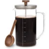 Klarstein Glaswerk Ristretto, French Press, 0,35 L, Vetro Borosilicato, Acciaio Inox, Legno Di Noce