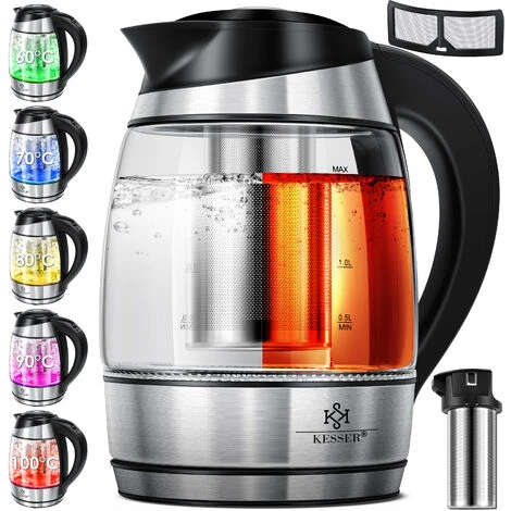 KESSER® 1.8L Bollitore In Acciaio Inox 2200W Funzione Di Riscaldamento Bollitore In Vetro TEST1 2 KESSER® 1.8L Bollitore In Acciaio Inox 2200W Funzione Di Riscaldamento Bollitore In Vetro TEST1 - immagine 2