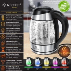 KESSER® 1.8L Bollitore In Acciaio Inox 2200W Funzione Di Riscaldamento Bollitore In Vetro TEST1 9 KESSER® 1.8L Bollitore In Acciaio Inox 2200W Funzione Di Riscaldamento Bollitore In Vetro TEST1 -Piccoli Elettrodomestici Negozio 51985286 5