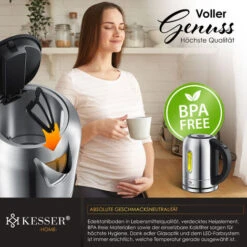 KESSER® Bollitore In Acciaio Inox Da 1,7 Litri 2200W Funzione Di Riscaldamento Con Selezione Della Temperatura Silber (de) -Piccoli Elettrodomestici Negozio 51985291 4