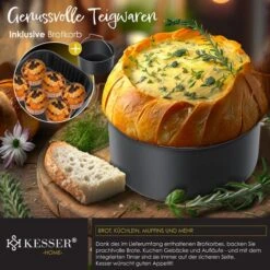 Friggitrice Ad Aria Calda KESSER® XXL Da 5,5 Litri In Acciaio Inox Incluso Cestello Per Il Pane Friggitrice Da 1700 W Friggitrice Ad Aria Touch Screen 8 Programmi Senza Olio ✓ Forno ✓ Convezione -Piccoli Elettrodomestici Negozio 51985382 4