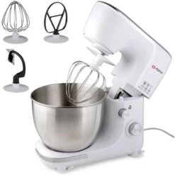 Alpina Impastatrice Planetaria Ciotola Acciaio 5 LT Impastatore Robot 800W Bianco