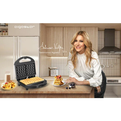 PIASTRA ELETTRICA PER WAFFLE ANTIADERENTE 800WATT WAFFEL CIALDE CREPES AIGOSTAR 5 PIASTRA ELETTRICA PER WAFFLE ANTIADERENTE 800WATT WAFFEL CIALDE CREPES AIGOSTAR - immagine 5