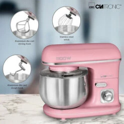 Clatronic Impastatrice Rock N Retro 5 Litri 1100 Watt Rosa KM 3711 -Piccoli Elettrodomestici Negozio 54177932 5