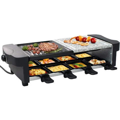 Domaier Party Grill Con Pietra Naturale, Raclette Grill Multifunzione 3 In 1, Raclette 8 Persone, Raclette Elettrica 1200W 1 Domaier Party Grill Con Pietra Naturale, Raclette Grill Multifunzione 3 In 1, Raclette 8 Persone, Raclette Elettrica 1200W
