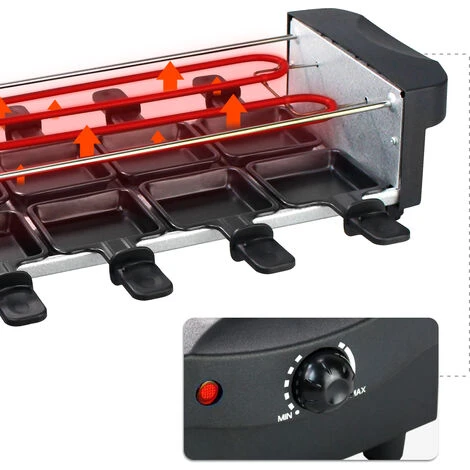 Domaier Party Grill Con Pietra Naturale, Raclette Grill Multifunzione 3 In 1, Raclette 8 Persone, Raclette Elettrica 1200W 5 Domaier Party Grill Con Pietra Naturale, Raclette Grill Multifunzione 3 In 1, Raclette 8 Persone, Raclette Elettrica 1200W - immagine 5