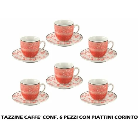 TAZZINE CAFFE' CONF. 6 PZ. C/PIATT. CORINTO 1 TAZZINE CAFFE' CONF. 6 PZ. C/PIATT. CORINTO