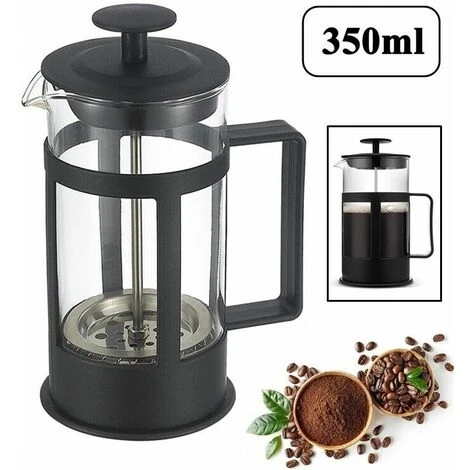 CAFFETTIERA TEIERA INFUSIERA A PISTONE STANTUFFO VETRO E POLIPROPILENE 350ml 1 CAFFETTIERA TEIERA INFUSIERA A PISTONE STANTUFFO VETRO E POLIPROPILENE 350ml
