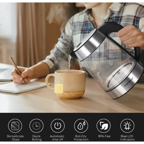 Bollitore Elettrico In Acciaio 2000W Scalda Bevande 1,7L Acqua Tisane Te Aigostar 5 Bollitore Elettrico In Acciaio 2000W Scalda Bevande 1,7L Acqua Tisane Te Aigostar - immagine 5