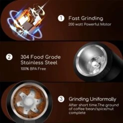 MACINA CAFFE ELETTRICO SPEZIE PEPE NOCI 200W CAPACITA' 70GR GARANZIA 24 MESI -Piccoli Elettrodomestici Negozio 58212010 4