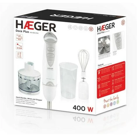 Frullatore Ad Immersione Haeger Doce Plus Bianco 400 W 400W 4 Frullatore Ad Immersione Haeger Doce Plus Bianco 400 W 400W - immagine 4