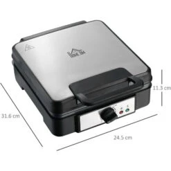 HOMCOM Macchina Per Waffle Con Piastre Antiaderenti E Temperatura Regolabile, 1200W, Nero 7 HOMCOM Macchina Per Waffle Con Piastre Antiaderenti E Temperatura Regolabile, 1200W, Nero -Piccoli Elettrodomestici Negozio 59116116 3