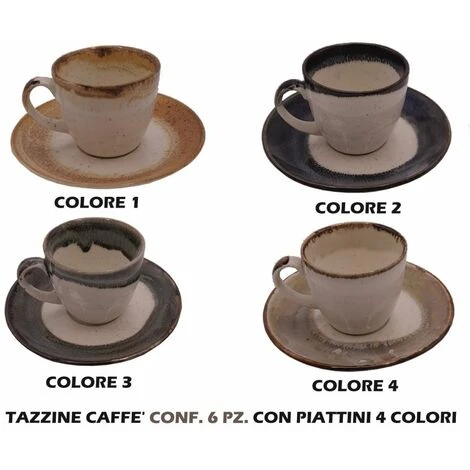 TAZZINE CAFFE' CONF. 6 PZ. C/PIATT. DEC. 1 TAZZINE CAFFE' CONF. 6 PZ. C/PIATT. DEC.