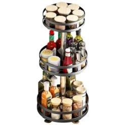 Supporto Dispenser Contenitore Portaspezie In Metallo 3 Ripiani Girevoli Quadrat -Piccoli Elettrodomestici Negozio 59587848 3