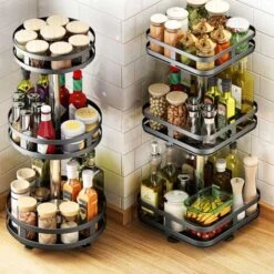 Supporto Dispenser Contenitore Portaspezie In Metallo 3 Ripiani Girevoli Quadrat -Piccoli Elettrodomestici Negozio 59587848 5