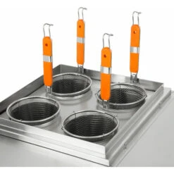 Vertes Cuocipasta Professionale In Acciaio Inox, Elettrico, 2x 1700W, 2 Vasche Di Cottura Separate Da 6 Litri Ciascuna, 4 Cestelli Per La Pasta, 2x Rubinetto Di Scarico, 2x Impostazione Temperatura -Piccoli Elettrodomestici Negozio 59670657 4