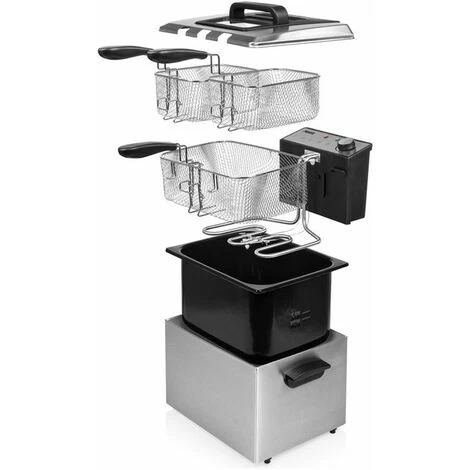 Princess 185000 Friggitrice Capacita' 5 Litri Potenza 3270 W Zona Fredda 3 Cestini Struttura In Acciaio Inox 5 Princess 185000 Friggitrice Capacita' 5 Litri Potenza 3270 W Zona Fredda 3 Cestini Struttura In Acciaio Inox - immagine 5