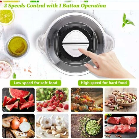 Tritatutto In Acciaio Inox, Tritatutto Elettrico / Tritatutto Multiplo / Tritatutto Elettrico Universale Con 2 Livelli Di Velocità, Frullatore Per Carne, Frutta, Verdura E Pappe 4 Tritatutto In Acciaio Inox, Tritatutto Elettrico / Tritatutto Multiplo / Tritatutto Elettrico Universale Con 2 Livelli Di Velocità, Frullatore Per Carne, Frutta, Verdura E Pappe - immagine 4