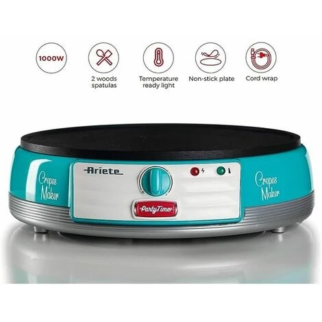 Ariete Macchina Per Crepes Crepe Maker Party Con Timer Azzurro 1 Ariete Macchina Per Crepes Crepe Maker Party Con Timer Azzurro