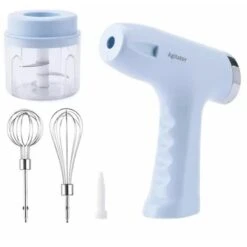 3 In 1 Sbattitore Elettrico A Batteria Tritatutto Mixer Frusta Ricaricabile -Piccoli Elettrodomestici Negozio 64001760 4