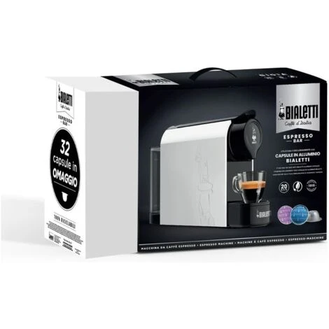 Bialetti Gioia Macchina Caffe' Espresso Per Capsule In Alluminio Incluse 32 Capsule Supercompatta Serbatoio 500ml Bianco 3 Bialetti Gioia Macchina Caffe' Espresso Per Capsule In Alluminio Incluse 32 Capsule Supercompatta Serbatoio 500ml Bianco - immagine 3